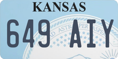 KS license plate 649AIY