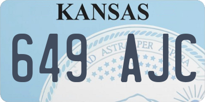 KS license plate 649AJC