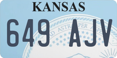 KS license plate 649AJV
