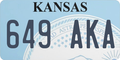 KS license plate 649AKA