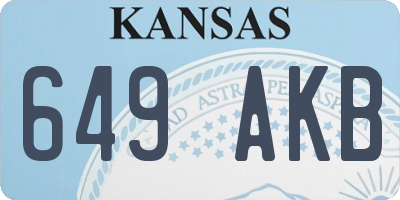 KS license plate 649AKB