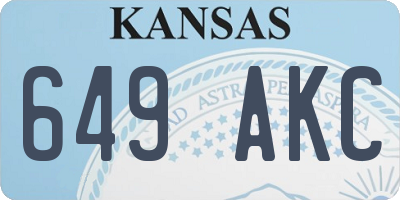 KS license plate 649AKC