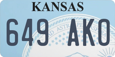 KS license plate 649AKO
