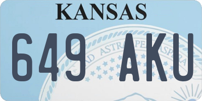 KS license plate 649AKU