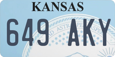 KS license plate 649AKY