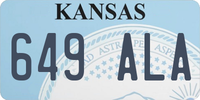 KS license plate 649ALA