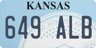 KS license plate 649ALB