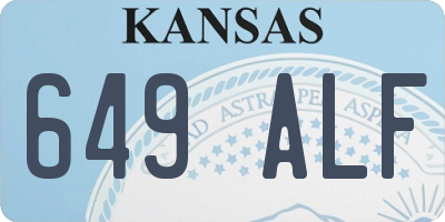 KS license plate 649ALF