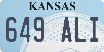 KS license plate 649ALI