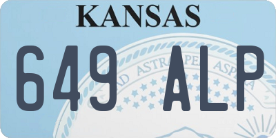KS license plate 649ALP