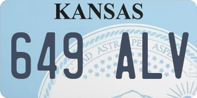 KS license plate 649ALV