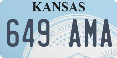 KS license plate 649AMA