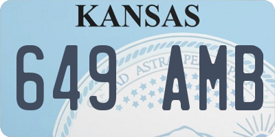KS license plate 649AMB
