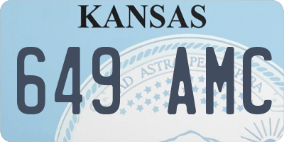 KS license plate 649AMC