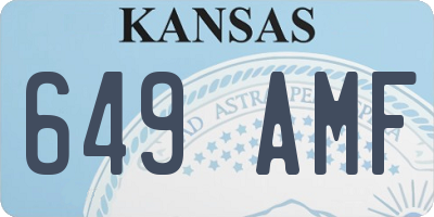 KS license plate 649AMF
