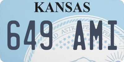KS license plate 649AMI