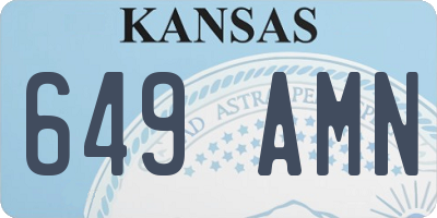 KS license plate 649AMN