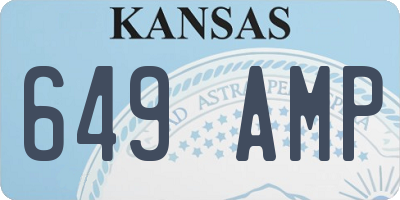 KS license plate 649AMP