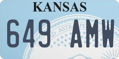 KS license plate 649AMW
