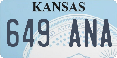 KS license plate 649ANA