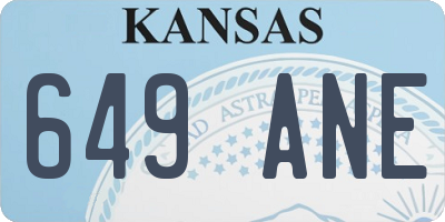 KS license plate 649ANE