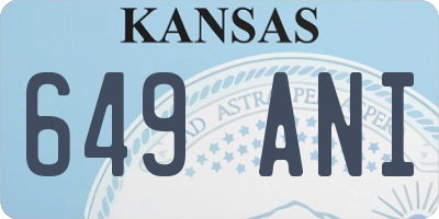 KS license plate 649ANI