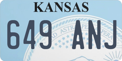KS license plate 649ANJ