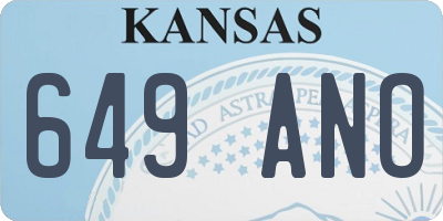 KS license plate 649ANO