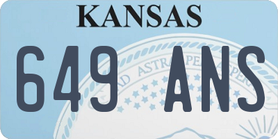 KS license plate 649ANS