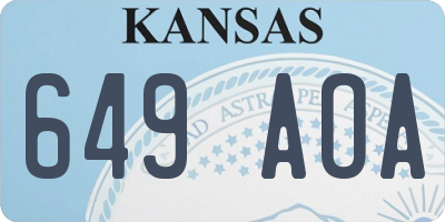 KS license plate 649AOA