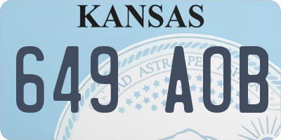 KS license plate 649AOB