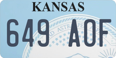 KS license plate 649AOF