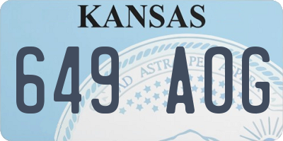 KS license plate 649AOG