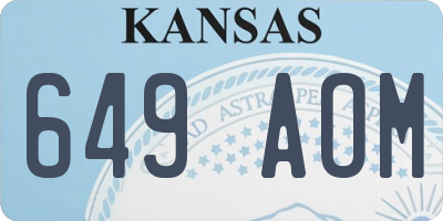 KS license plate 649AOM