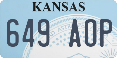 KS license plate 649AOP