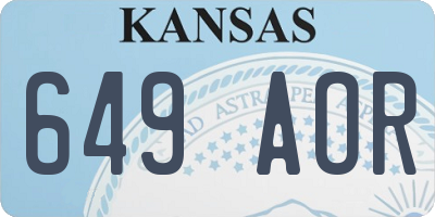 KS license plate 649AOR