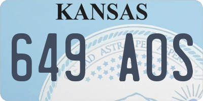 KS license plate 649AOS