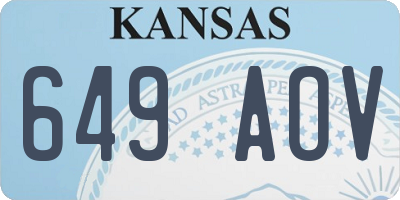 KS license plate 649AOV