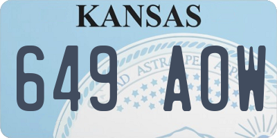 KS license plate 649AOW