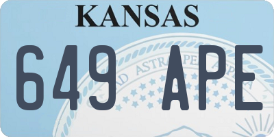 KS license plate 649APE
