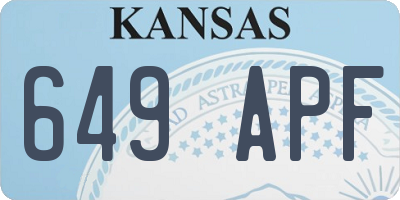 KS license plate 649APF