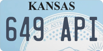 KS license plate 649API
