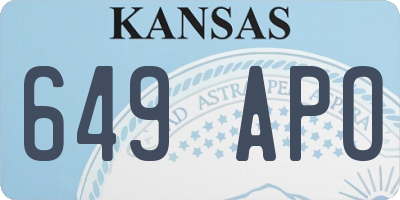 KS license plate 649APO