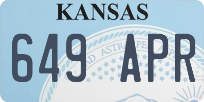 KS license plate 649APR