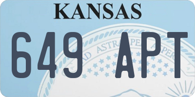 KS license plate 649APT