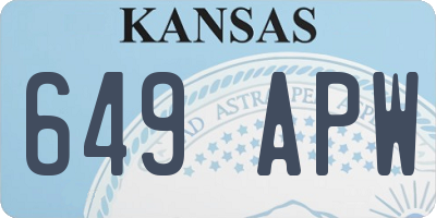 KS license plate 649APW