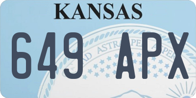 KS license plate 649APX