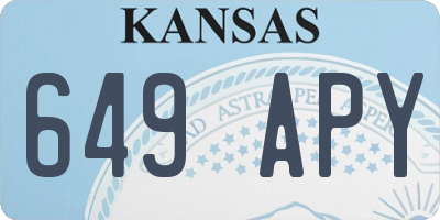 KS license plate 649APY
