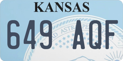 KS license plate 649AQF