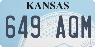 KS license plate 649AQM